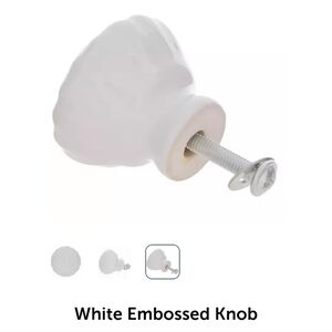 NWT White Embrossed Knob